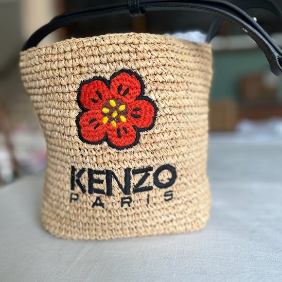 Kenzo Bucket Bag with Kenzo Dust Bag- Raffia - Brand New - Picture 2 of 2